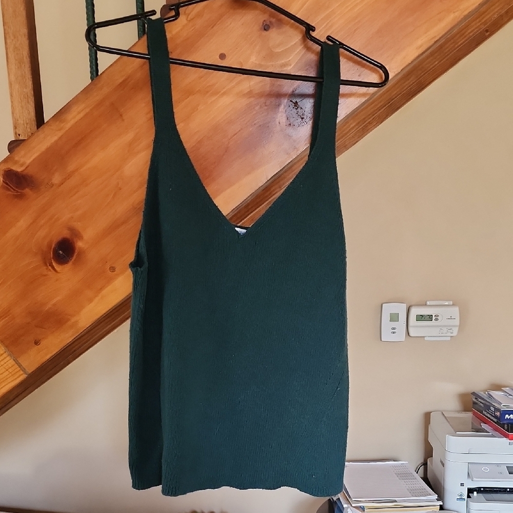 Old Navy Deep Green V-Neck Tank Top